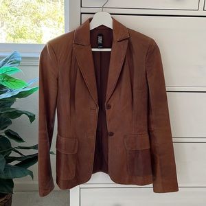 Laundry by Shelli Segal Vintage Brown Leather Jacket